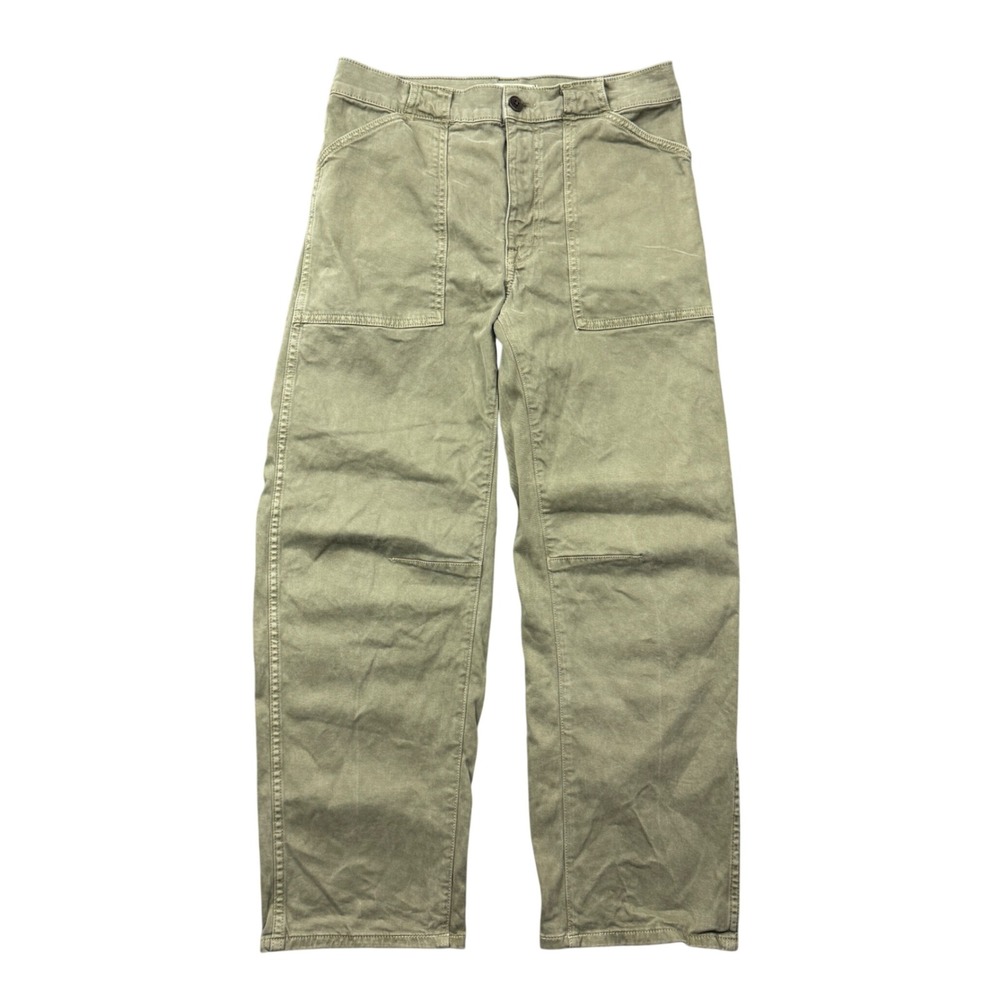 Madewell Olive Green High Rise Utility Barrel Pants Size 27 Fatigue Minimalist